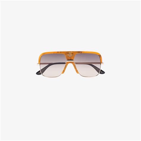 orange gucci aviator sunglasses